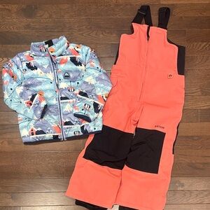 Burton Kids Snowsuit Set - Evergreen Puffer Jacket & Maven Snow Bib 4T